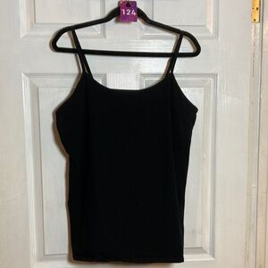 124 Torrid3 3X Black Cotton Blend Top Tank Adjuwtable Straps Fitted